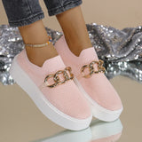 Bottom Flying Weaving Breathable Low-Top Single-Shoe Women's Chain Decoration Sleeve Lazy Happy Shoes