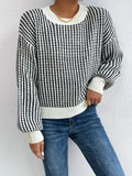 And Autumn Threaded Round-Neck Sweater Women's Jasmine Vertical Casual Knitting