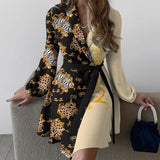 Women's Clothing 2025 New Temperament Commuting Collar Tie With One-Color Long-Sleeved