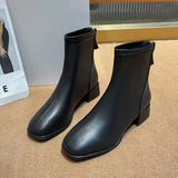 Size Through Low-Trace Short Boots Women's Head Thick And Fashion Zipper Leisure And Martin Boots Large