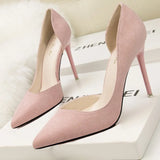 New Woman Pumps Suede Women Heels Stiletto Fashion Office Shoes Pumps Sexy High Heels 10 Cm Ladies Shoes Women's