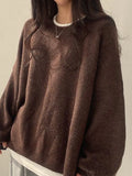 Oversized Split Hem Pullover Sweater- Outfit