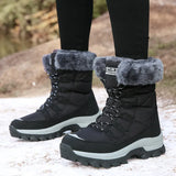 Warm Snow Boots Women Plus Velvet Thick Northeast Tourist Cotton Boots Outdoor Climbing Boots Ski