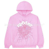 Fashion Trend Foam Sp5der Spider Web Print Loose Hoodie Couple Hoodie
