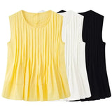Women's Clothing INS Net Red Explosion Pure Color Foldless Sleeveless Vest
