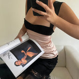 Zingj Summer New Fashion Sexy Backless Color Slim Slim Short Sleeveless Vest