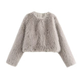 Women's Clothing 2025 Autumn And Winter Multi-Colored Artificial Fur Short Jacket Jacket Women