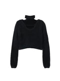 Out Long Sleeve Pink Crop Top Female Clothing Casual Pullover Sexy Sweater Women Corset Clothes Aesthetic Y2k Top