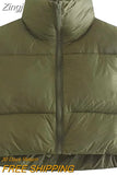 Women's Winter Crop Vest Zip Up Stand Collar Sleeveless Cropped Puffer Vest Lightweight Padded Gilet Warm