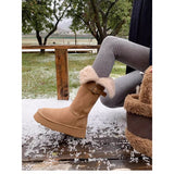 Wearing Brown Thick-Sled Hairy Boots 2025 Winter Plus Velvet Cotton Shoes To Keep Warm Northeast Snow
