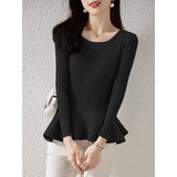 Autumn Outfit New Foreign Style Slim Waist Flounce Skirt Place Top Female Sweater Bottom