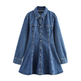 New Dress Dress Women Decor Long Sleeves To Thin Casual Denim Design Sense