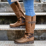 2025 New Rough And Martin Boots Large-Size High-Sleet Zipper Women's Boots Knight Boots Women