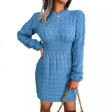 2025 Casual Mahjong Bagg Hip Dress Bottom Sweater Dress Women's
