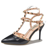 High Heel Women's Fine Heel Single Shoes 2025 Summer Sexy Pointed T-Shaped With Back Empty Willow Sandals
