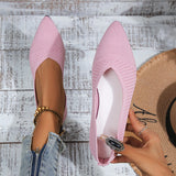 Large-Size Tip Flat Bottom Shallow Single Shoes Women Casual Flying Breathable Four-Season Work
