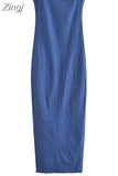 Off Shoulder Denim Dress Woman Blue Corset Long Dress Women Midi Bodycon Dresses For Women 2023 Elegant Party