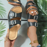 Large-Size Velo Heel Sandals Women's Belt Buckle Bottom Large-Size Beach Cool
