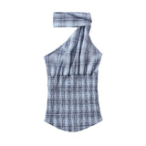 For Women's Clothing INS Burst Hanging Neck Tuck Top + Half-Dress