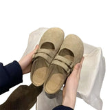 Shoes 2025 Spring And Summer New Retro Bun Head Thick Bottom Wear A Word With Half-Drag Belt Buckle