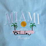 Blue Miami Florida Automobile Embroidered Sweatshirt- Outfit
