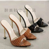 Toe With Tips High Heeled Slippers Women Fish Mouth Fine Sandals Women Heel