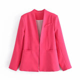 New Multi-Color Solid-Color Slimming Simple Leisure Suit Jacket