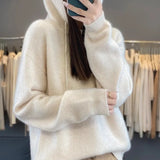 Hooded Sweater Autumn And Winter New Fashion Sweater Knitted Shirt Tsets Thicken Warm Sweater Hooded Sweater Hooded Sweater