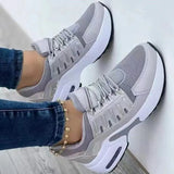 2025 New Casual Sneakers Women's Flying Slopes And Round Head With Mesh Breathable Women's