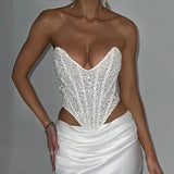 White Sequin Corset- Outfit