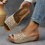 Hollow Thick Bottom Slippers Women Outside The Slope And Light Beach Cool Slippers Lat