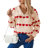 And Winter New Sweater Women Fashion Zipper Love Love Long-Sleeved