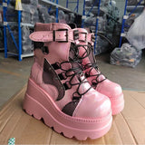Po And Martin Boots 2025 New Pink Thick-Bottom Large-Size Fashion Short-Sleest