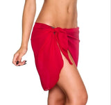 Summer Women's Short Skirt Print Beach Chiffon Silk Scarf Hanging Half-Dress
