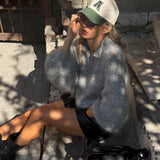 Street Wind Outside The Stitched Striped Edgy Women Loose Comfortable Lazy Trend Set Long-Sleeved