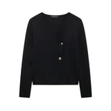 New Asymmetric Button Decoration Knitted Cardigan Jacket