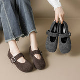 Taut Buckle With Mary Jane Shoes 2025 Autumn And Winter New Light Mouth Single Shoes Hair