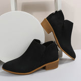 Velvet Thin Leather Boots Women Chelsea Boots Coarse And Martin Boots British Style Short Boots And Bare