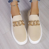 Bottom Flying Weaving Breathable Low-Top Single-Shoe Women's Chain Decoration Sleeve Lazy Happy Shoes