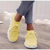 2025 New Large-Size Women's Shoes Pure Color Tie Hollow Light Casual Sports