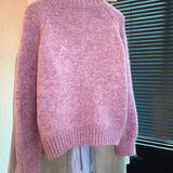 Girl Knitted Jersey Autumn Winter New Fashion Cut-Down Cute Sweater Top