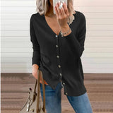 Zingj And Winter New Knit Cardigan Female Loose Jacket With Woolen Sweater V-Neck Sweater Coat Women's Clothing-Outfit