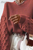 Women Pullover Sweater Autumn Winter Knitted Casual Solid Jumper Tops Fashion Loose Long Sleeve