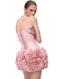 New Flower Boa Thorn Skirt Three-Dimensional Ponbo Skirt Adjustable Strap Design Brat Tight Elastic Two