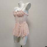 Pajamas Female Pure Desire Perspective 2025 New Summer Lace Pure Thin Small Breast Sling Cute Aja