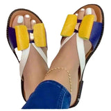 Coloring Bow Flat-Bottom Slippers Women Wearing Beach Cold Slippers