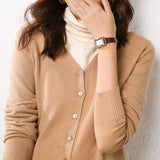 Zingj New Spring And Fall Thin Knit Women's Cardigan Long Sleeve V Neck Short Sweater Small Shawl Coat Jacket-Outfit