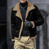 New Fur All-In-One Lamb Hairy Men's Coat With Thick Woolen Velvet Jacket Blow