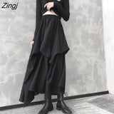 Skirts Women Chic High Waist Elastic Ankle-length Preppy Ruffle Harajuku Stylish Club Trendy Retro Streetwear Mujer