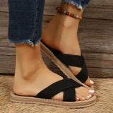 Slippers Women Wear 2025 Spring And Summer New Hemp Rope Anti-Slip Beach Shoes Simple Adragging